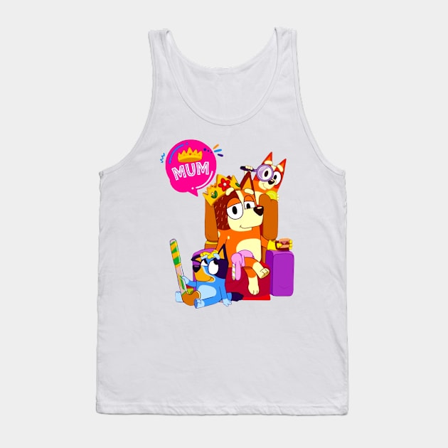 Mum Queen Bluey Tank Top by Rainbowmart